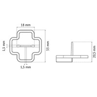 PAVILIFT, Croisillon récupérable 1,5 mm / Té