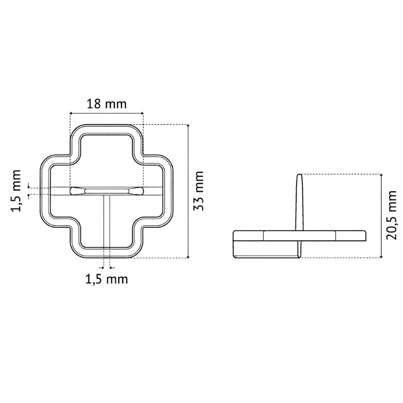 PAVILIFT, Croisillon récupérable 1,5 mm / Té