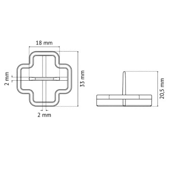 PAVILIFT, Croisillon récupérable 2 mm / Croix