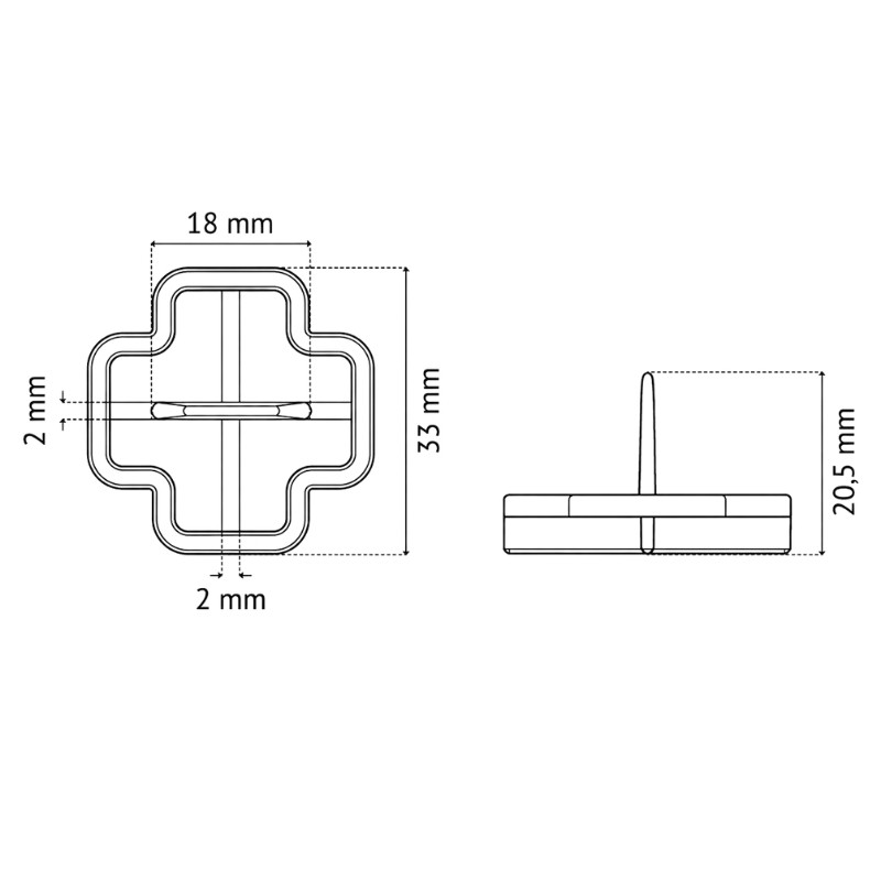 PAVILIFT, Croisillon récupérable 2 mm / Croix