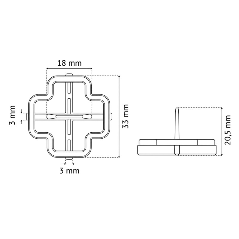 PAVILIFT, Croisillon récupérable 3 mm / Croix