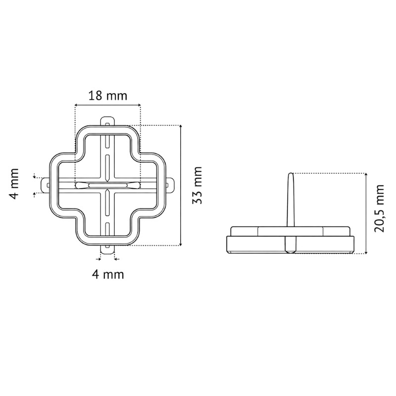 PAVILIFT, Croisillon récupérable 4 mm / Croix