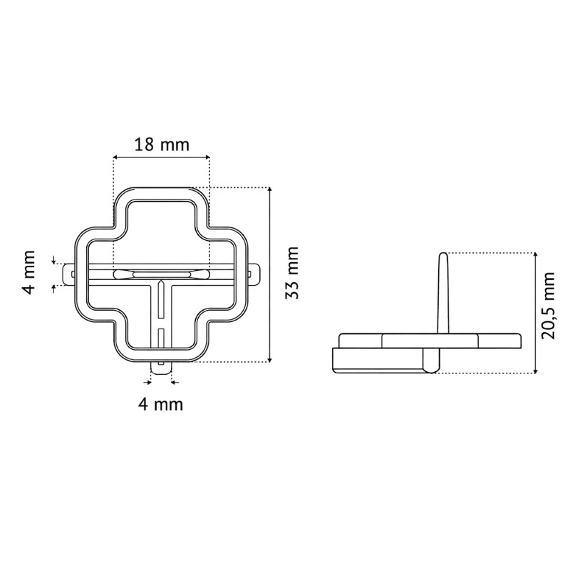 PAVILIFT, Croisillon récupérable 4 mm / Té