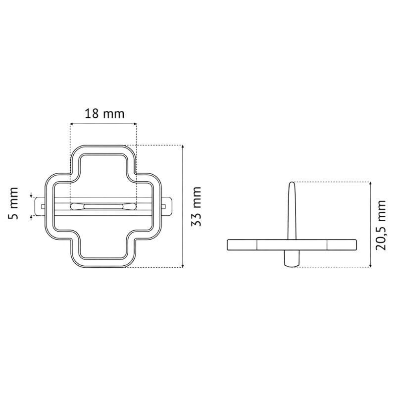 PAVILIFT, Croisillon récupérable 5 mm / Barre