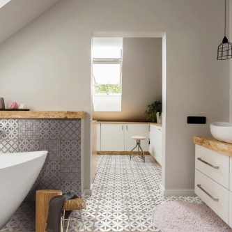 GRAFTON Abbey Taupe, Carreaux de ciment