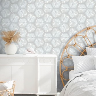 HABITANIA Mily White, Carreaux de ciment hexagone