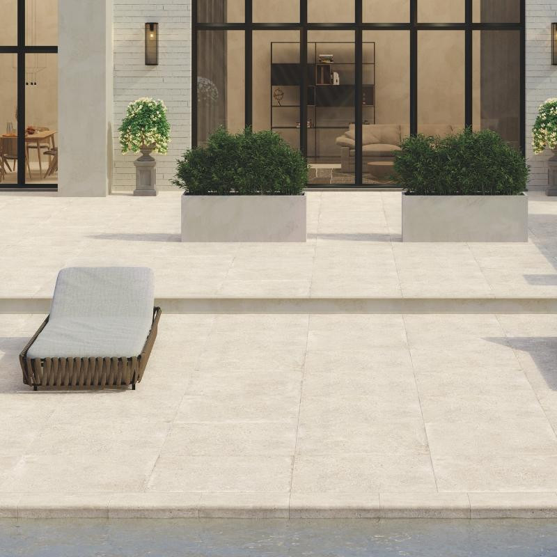 DALLE KONKRETE Bianco, Carrelage extérieur 2 cm