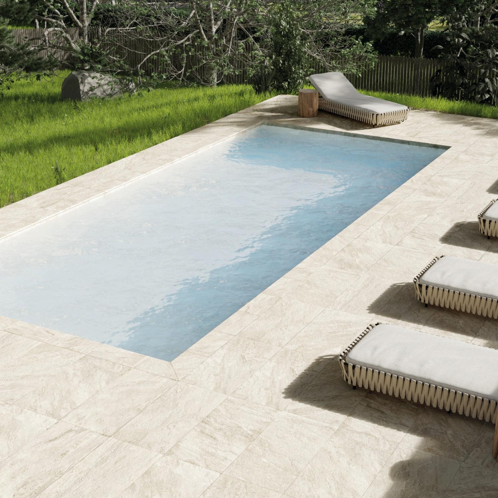 DALLE QUARTZ White, Carrelage extérieur 2 cm