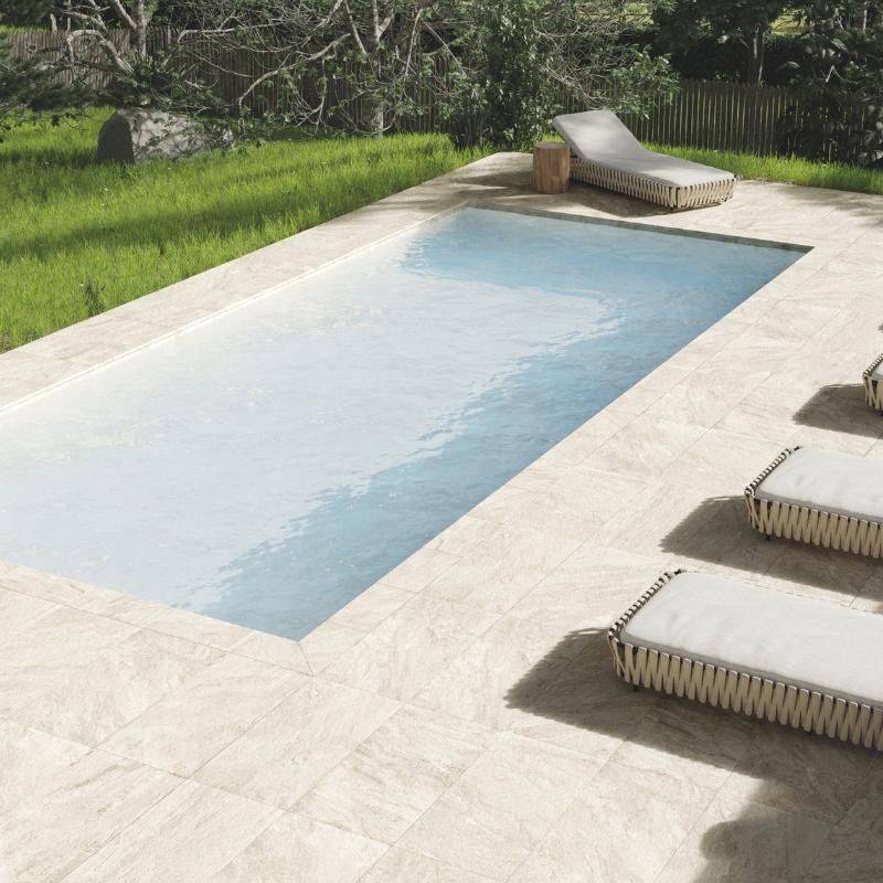 DALLE QUARTZ White, Carrelage extérieur 2 cm