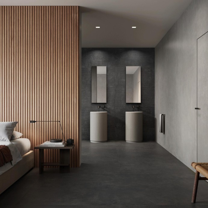 CONCRETE Black Raw, Carrelage mural