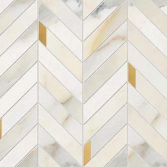 CALACATTA Oro, Mosaïque Chevron Oro