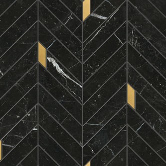 CALACATTA Marquinia Nero, Mosaïque Chevron Oro