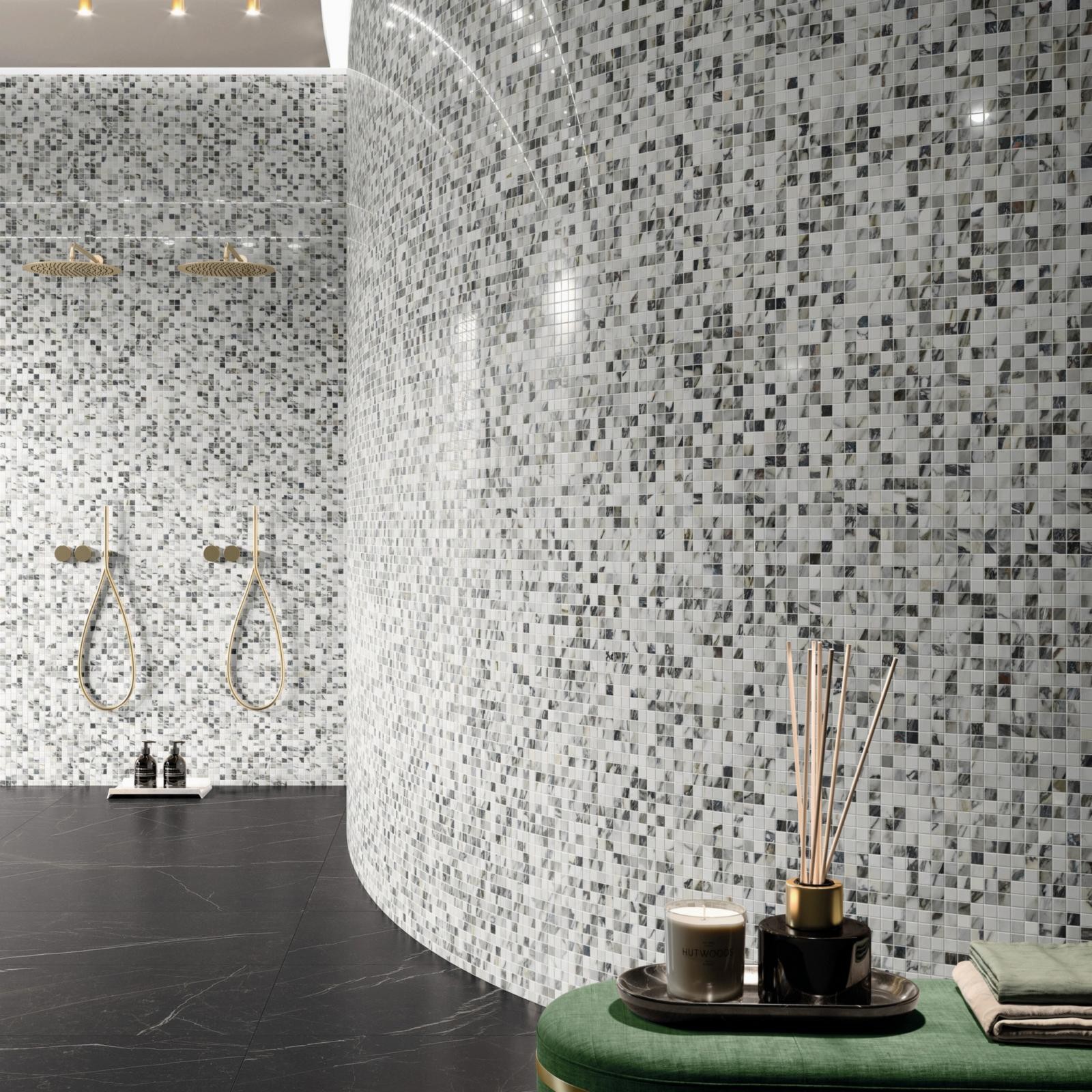 CALACATTA Marquinia Nero, Mosaïque Chevron