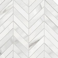CALACATTA Bianco Lasa, Mosaïque Chevron
