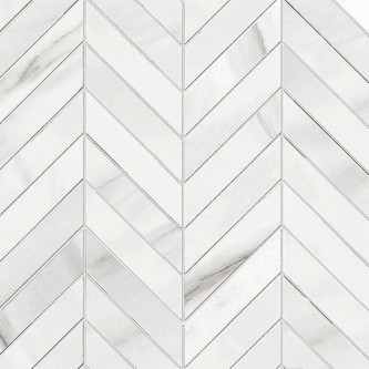 CALACATTA Bianco Lasa, Mosaïque Chevron
