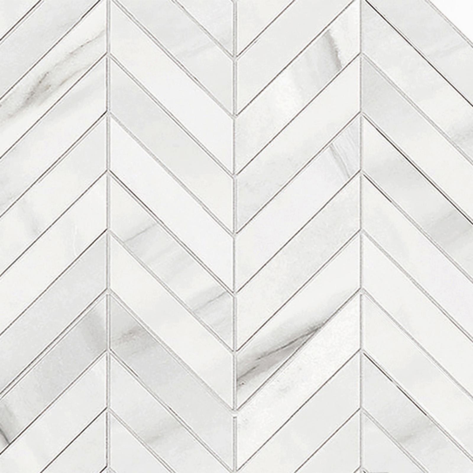 CALACATTA Bianco Lasa, Mosaïque Chevron