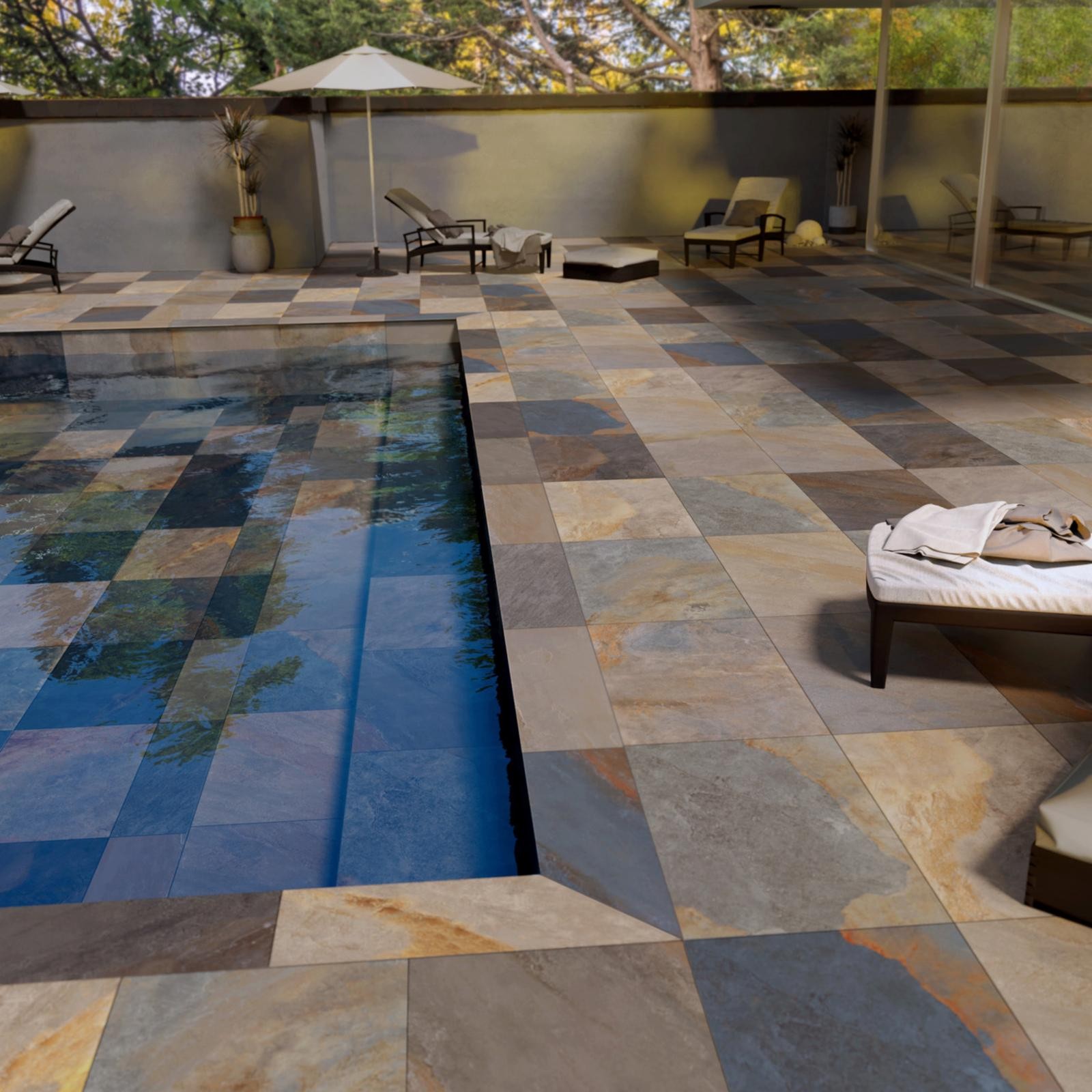 DALLE PENNSLATE Beige, Carrelage extérieur 2 cm
