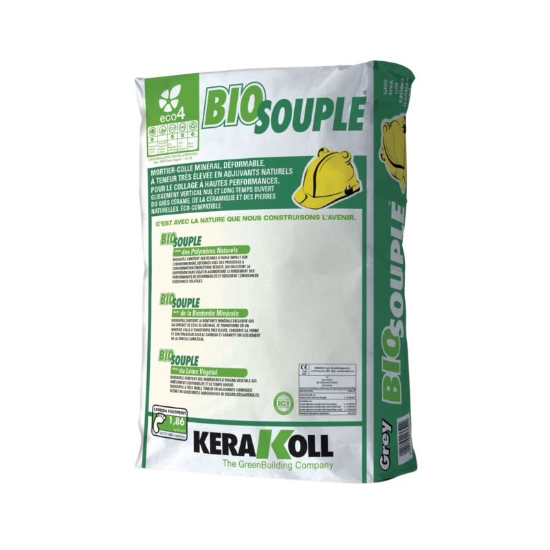 BIOSOUPLE, Mortier colle intérieur/extérieur 25Kg