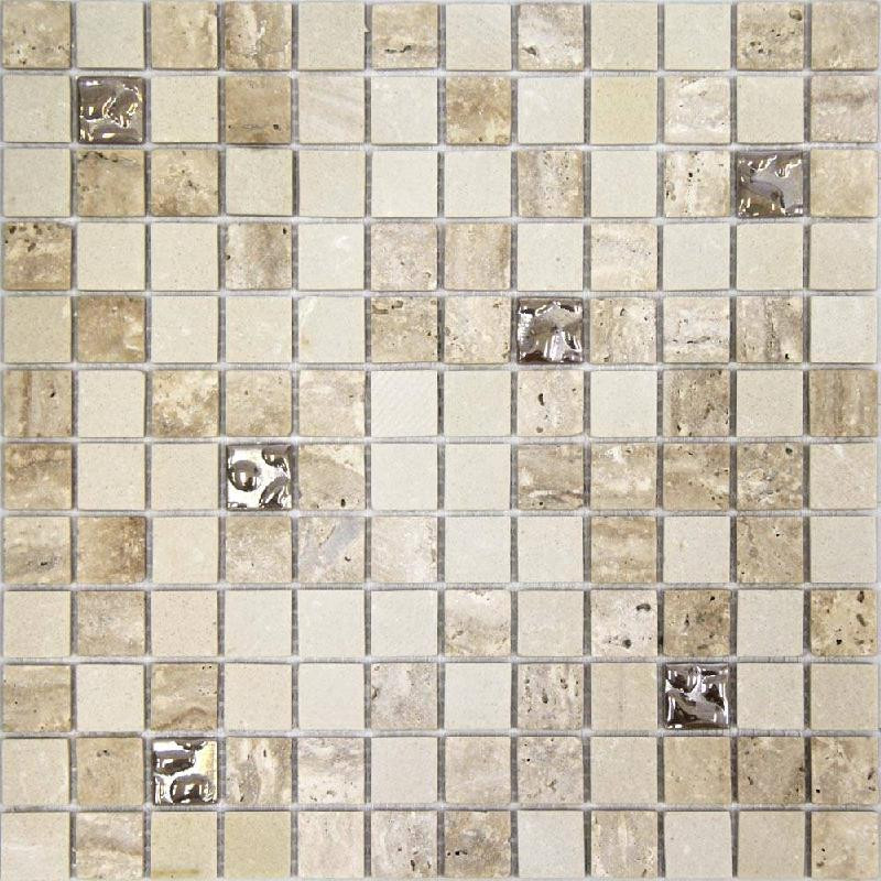MARMOL Travertino Botticino+Drops, Mosaïque