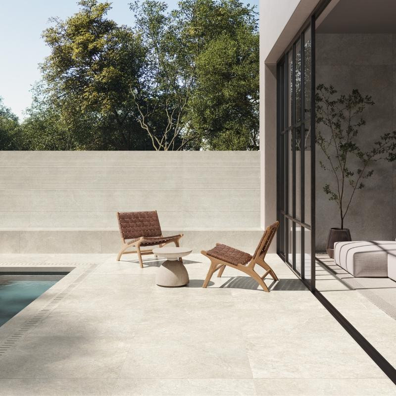 DALLE LIMESTONE White, Carrelage extérieur 2 cm