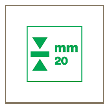 schéma d'un carrelage avec une épaisseur de 20mm